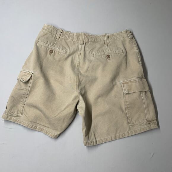 Abercrombie Fitch Mens Cargo Shorts 34 Khaki Tan Beige Vintage Pockets 6" - Picture 7 of 9